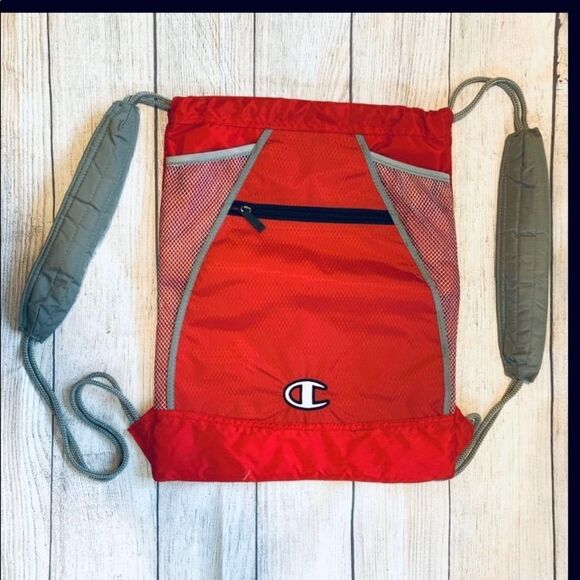 CHAMPION BACKPACK DAYPACK RED  SILVER NWOT - Picture 2 of 9